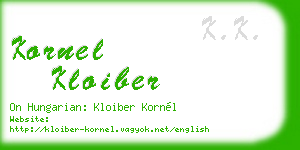 kornel kloiber business card